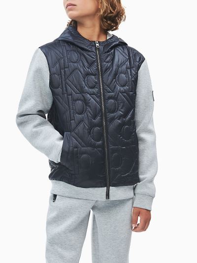 Calvin Klein Ruhák HU932597 | Calvin Klein Mixed Material Zip Up Fiu Dzseki Fekete